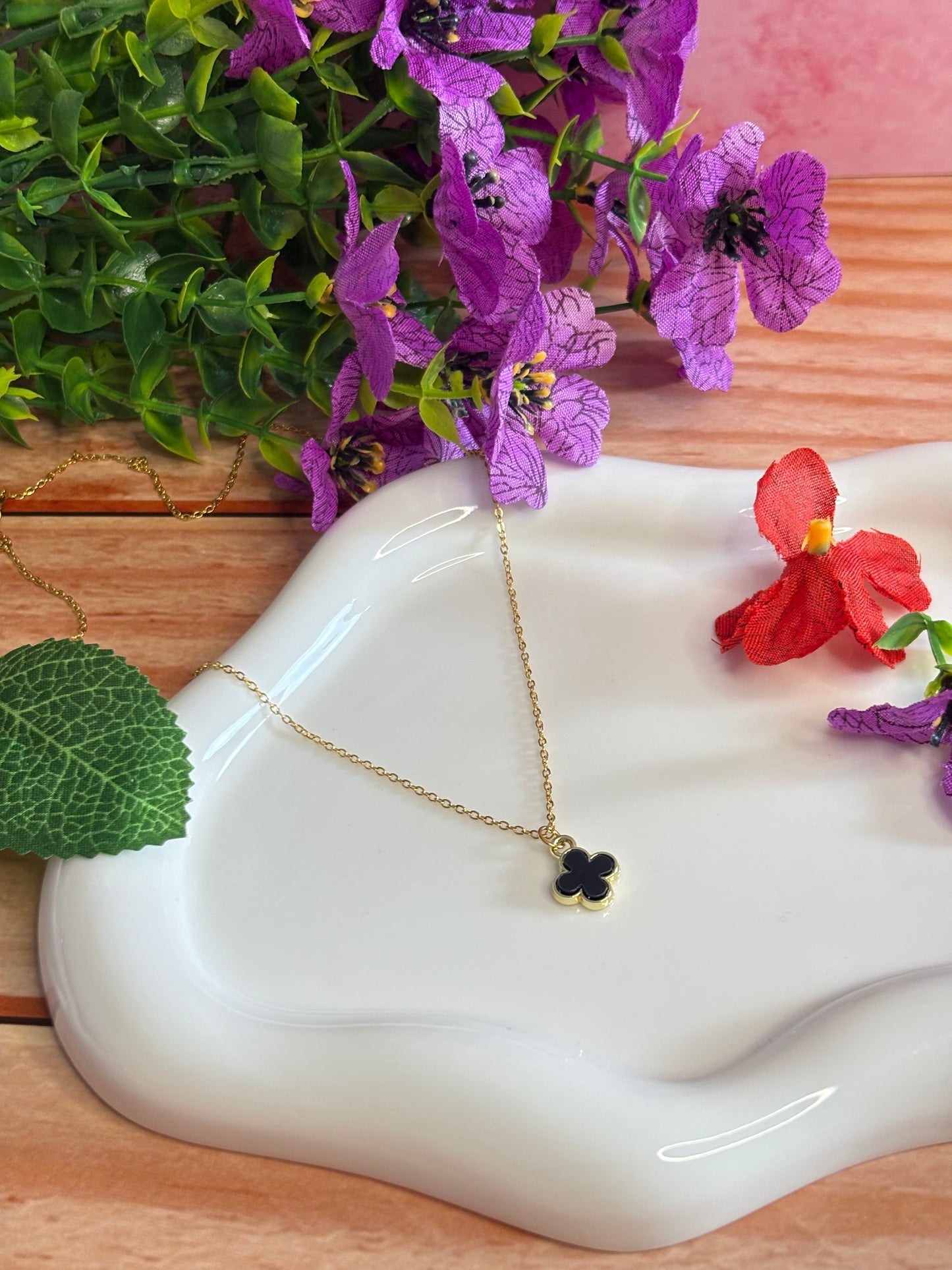 18KT Gold Plated Clover Charm Necklace