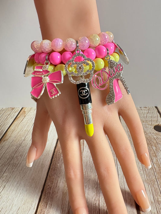 Bubble Pop, 3-Piece Charm Bead Bracelet Set