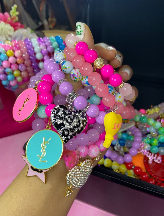 Girly’s Beaded Charm Bracelets